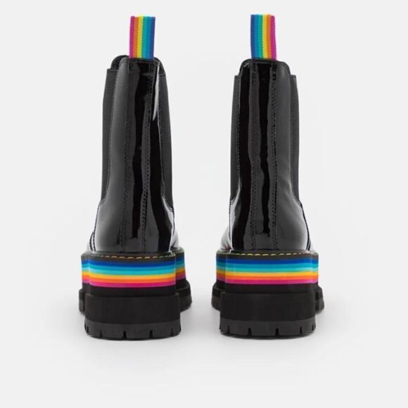 Kurt Geiger London, Lug Sole Rainbow Platform Combat Boots - Picture 9 of 9